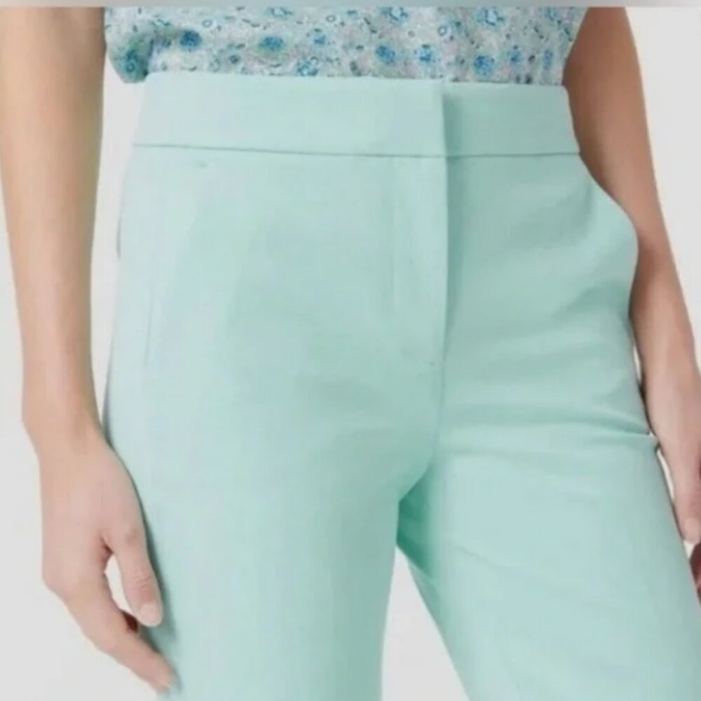 NWT J. Crew Hayden Kick Out Crop Pant in Bi Stretch Cotton Sz 8 Mint Aqua - Picture 4 of 11